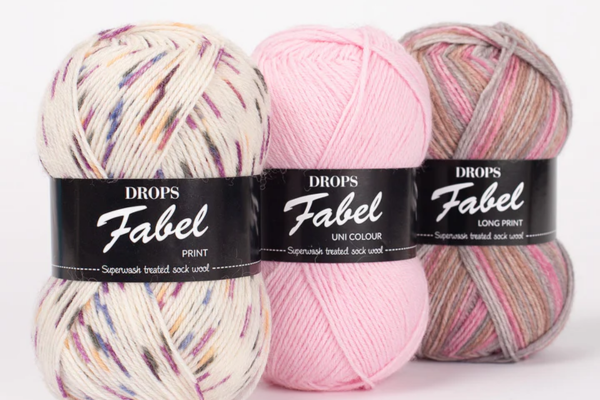 DROPS Fabel sock yarn with wool and polyamide blend, durable yarn for socks and accessories