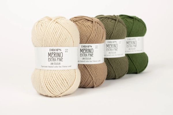 DROPS Merino Extra Fine yarn in solid colors, soft merino wool for baby and garment knitting