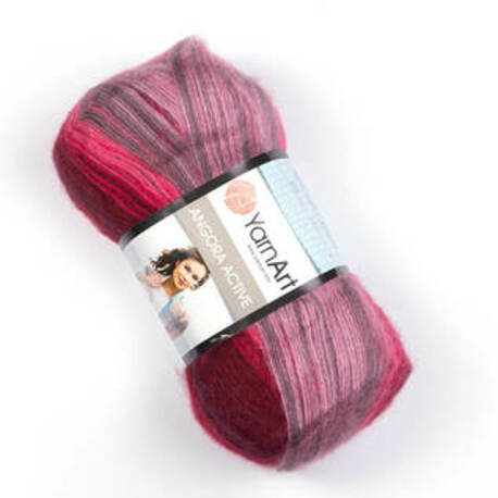 bordeaux, rose, abricot 846 100 g YarnArt Angora Active Lot de 5 pelotes de laine à tricoter Multicolore avec dégradé de couleur 500 g avec 25 % de mohair 
