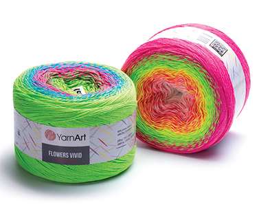 Yarn Yarnart Flowers VIVID 250 Grams 1000 Meters Cotton Yarn Rainbow  Crochet Hand Knitting Soft Yarn Spring Summer Yarn 