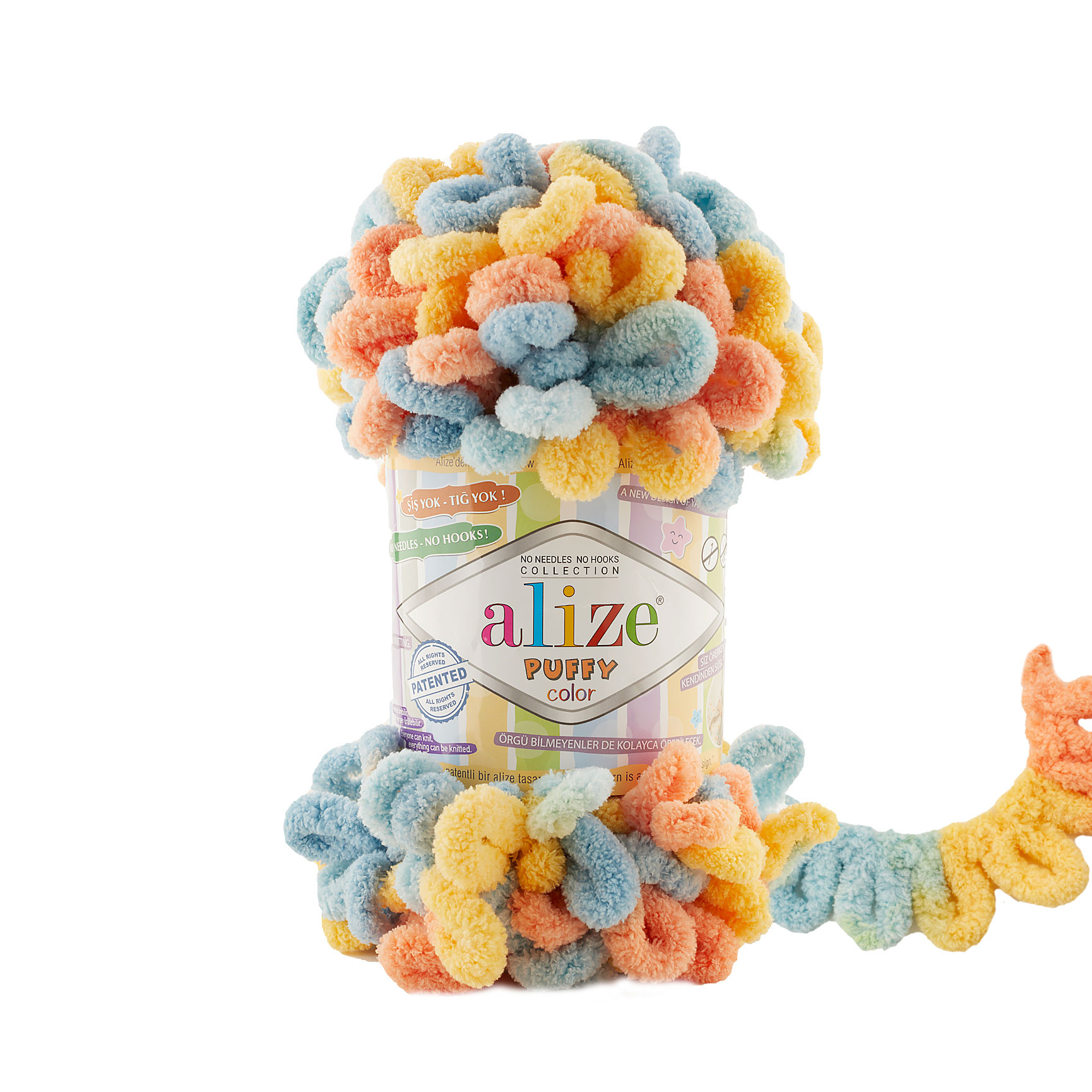 Alize Puffy Ball Finger Knitting Yarn, 100 grams 9 meters, Thread