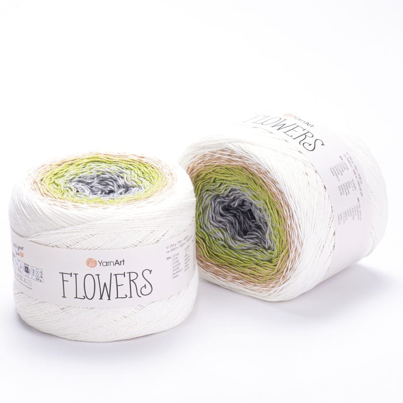 YarnArt Flowers cake yarn skein 274, gradient color changing cotton acrylic yarn