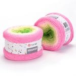 YarnArt Rosegarden cake yarn skein color 314, gradient color changing cotton blend yarn for knitting and crochet