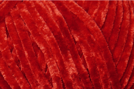 Himalaya Velvet chenille yarn soft plush velvet yarn for crochet knitting and amigurumi yarn closeup red