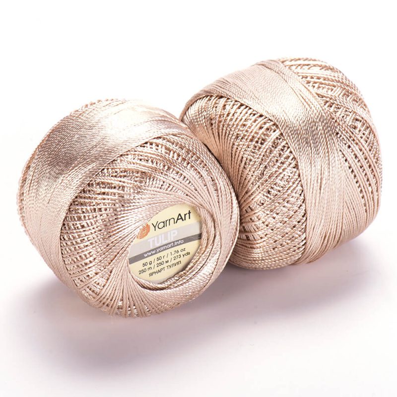 YarnArt Tulip crochet thread silky shiny yarn skein color 404 for lace crochet summer garments and accessories