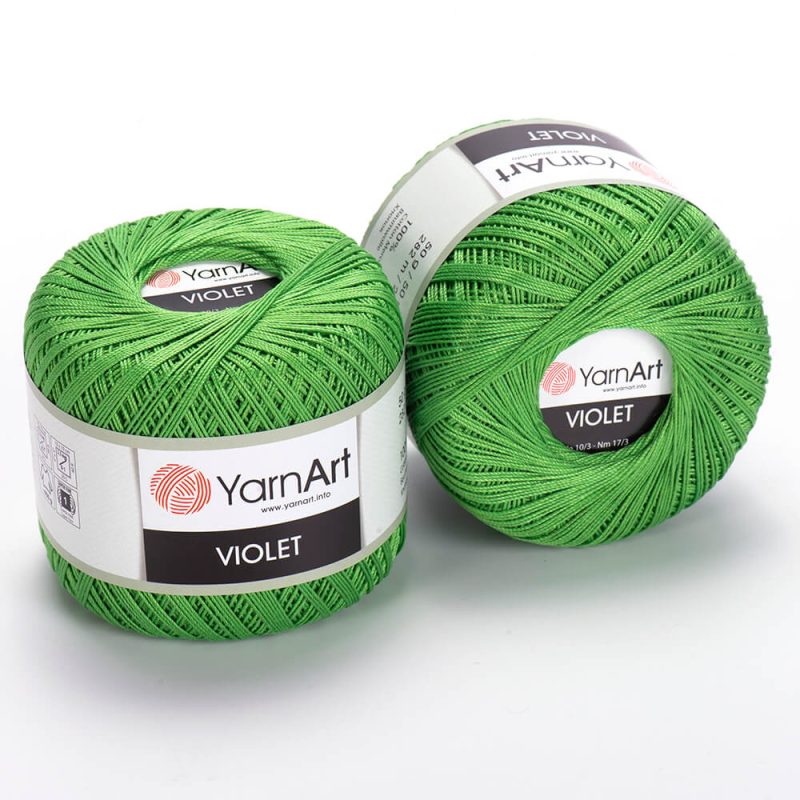 YarnArt Violet crochet thread mercerized cotton yarn skein color 32 fine lace yarn for doilies and summer garments