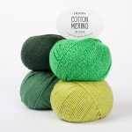 DROPS Cotton Merino yarn soft merino wool cotton blend knitting and crochet yarn skeins green shades