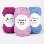 DROPS Love You 9 cotton yarn recycled denim cotton yarn ball