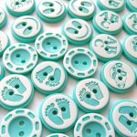 SEA BLUE BUTTON 14MM 3891