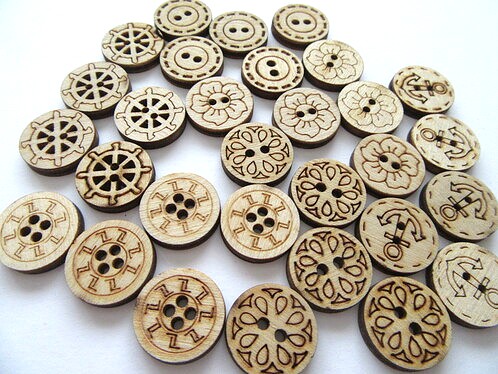 WOOD BUTTON 15MM 3860