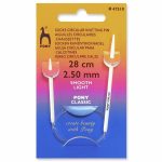 PONY ZEĶU ADĀMADATAS AR LOCIŅU 28CM - īsās apaļās adatas zeķēm un piedurknēm