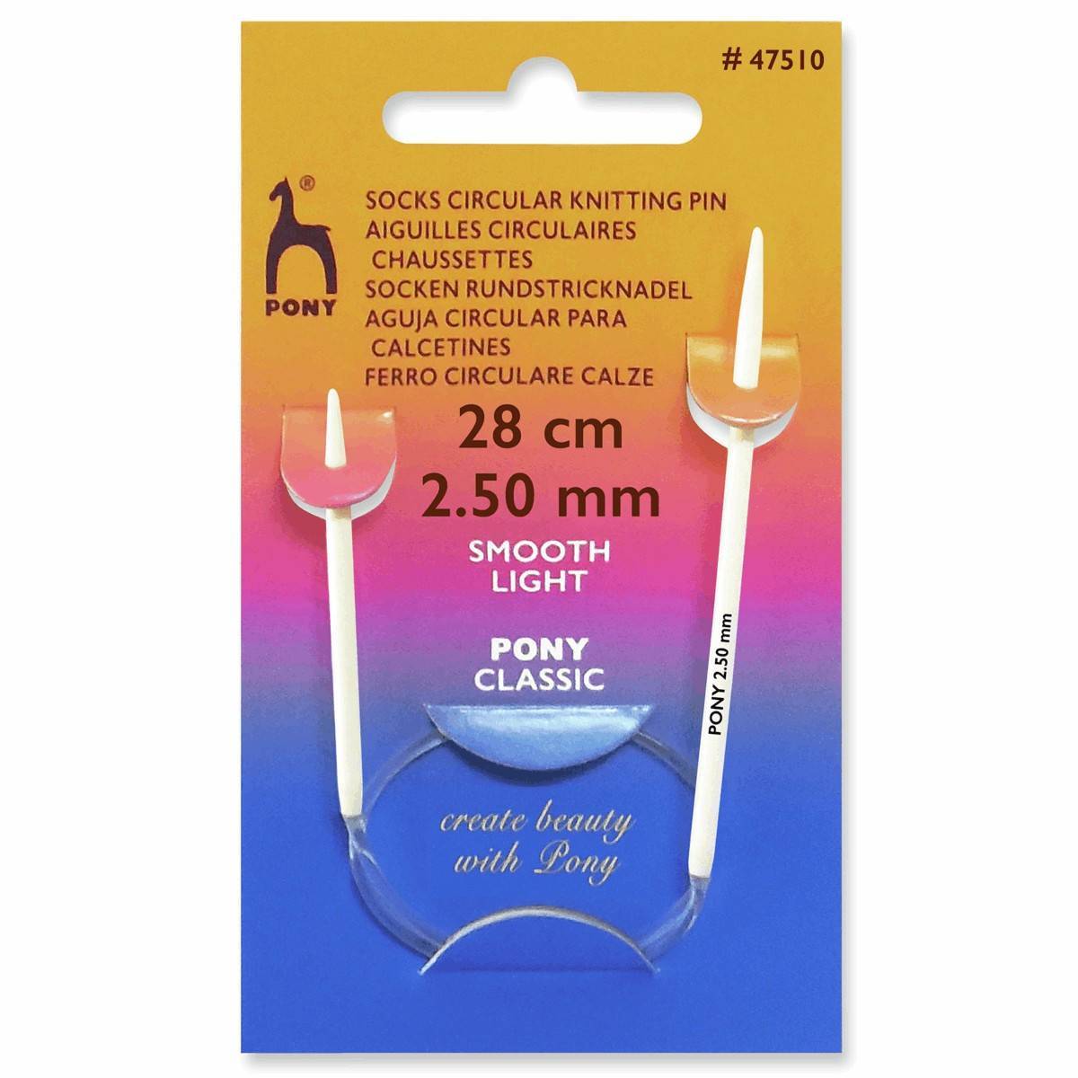 APALAD PONY SOCKS 28CM FIXED CIRCULAR KNITTING NEEDLES - Image 1