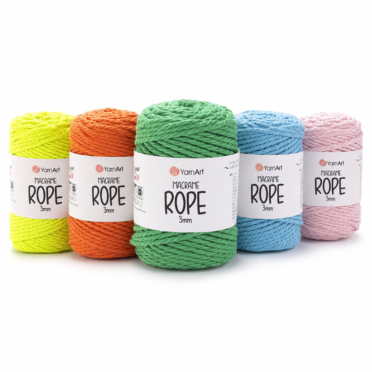 MACRAME ROPE 3 YARNART MACRAME ROPE 3MM - makramē auklas dzija somām un interjēram - Image 1