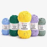 YARNART COTTON GOLD PAILLETTES - kokvilnas dzija ar smalku mirdzumu vasaras apģērbiem