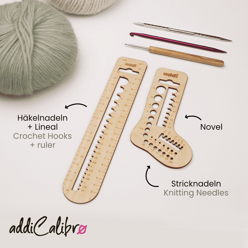 535-2-addiCalibro-Holznadelmass-Set-Infografik ADDI CALIBRO WOODEN NEEDLE GAUGES SET 535-2 - Image 1