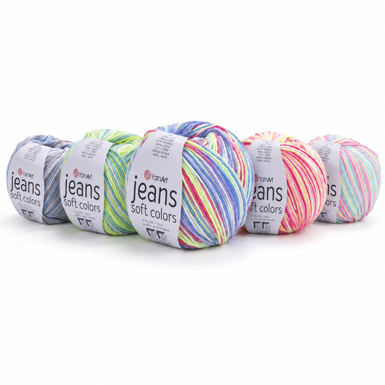 YARNART YARN JEANS SOFT COLORS YARNART JEANS SOFT COLORS - mīksta kokvilnas dzija pasteļtoņos adīšanai un tamborēšanai, amigurumi - Image 1