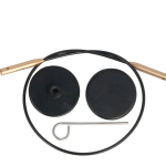 KNIT PRO STAINLESS STEEL SWIVEL BLACK - GOLD CABLES