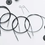 KNIT PRO STAINLESS STEEL SWIVEL BLACK - SILVER CABLES