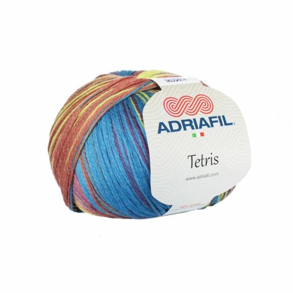 Adriafil Tetris yarn color 85 – multicolour chunky acrylic wool blend variegated skein