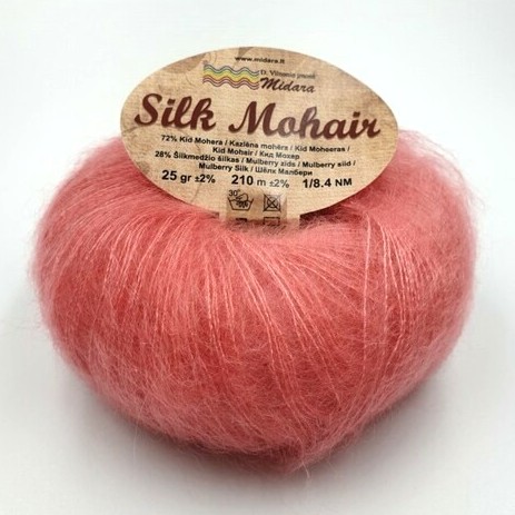 Midara Silk Mohair yarn skein close-up, fluffy kid mohair and mulberry silk blend