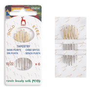 Pony tapestry needles set size 18 22 embroidery and cross stitch needles, gold eye