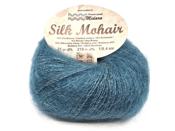 Midara Silk Mohair yarn skein close-up, fluffy kid mohair and mulberry silk blend