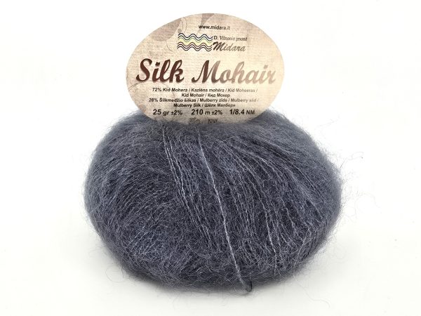 Midara Silk Mohair yarn skein close-up, fluffy kid mohair and mulberry silk blend