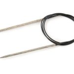 LYKKE Driftwood circular knitting needles 80cm made from laminated birch wood with smooth flexible cable for sweater and shawl knitting