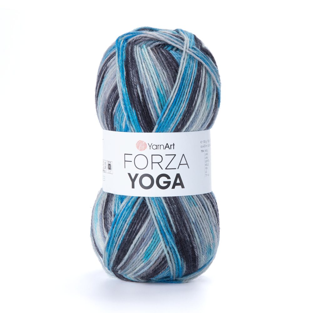 YarnArt Forza Yoga 2509 self striping sock yarn wool polyamide skein
