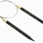 KnitPro Lantern Moon circular knitting needles 80cm with ebony wood tips and gold connector
