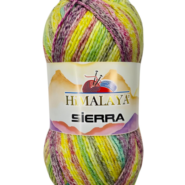 Himalaya Sierra cotton acrylic yarn skein, soft breathable gradient yarn with color changing design for knitting and crochet garments, COLOR 20701
