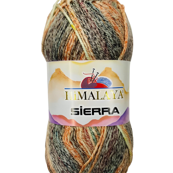 Himalaya Sierra cotton acrylic yarn skein, soft breathable gradient yarn with color changing design for knitting and crochet garments, COLOR 20702