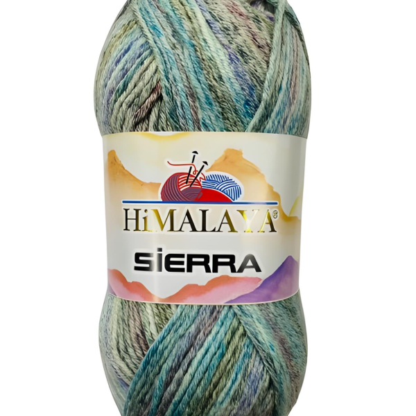 Himalaya Sierra cotton acrylic yarn skein, soft breathable gradient yarn with color changing design for knitting and crochet garments, COLOR 20704
