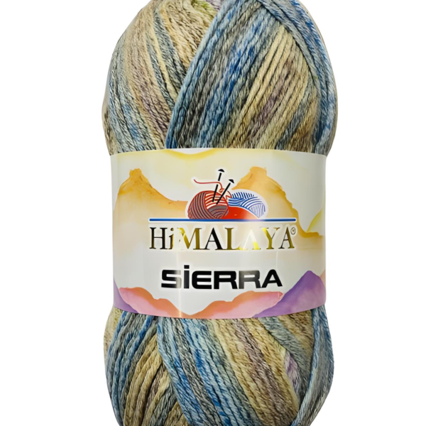 Himalaya Sierra cotton acrylic yarn skein, soft breathable gradient yarn with color changing design for knitting and crochet garments, COLOR 20705