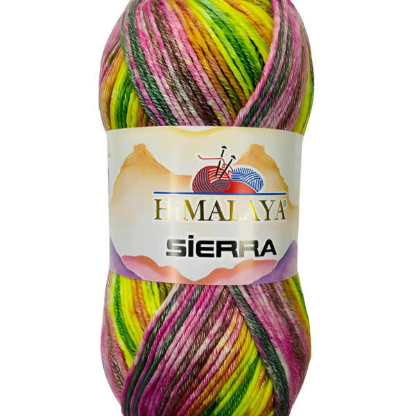 Himalaya Sierra cotton acrylic yarn skein, soft breathable gradient yarn with color changing design for knitting and crochet garments, COLOR 20706
