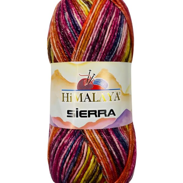 Himalaya Sierra cotton acrylic yarn skein, soft breathable gradient yarn with color changing design for knitting and crochet garments, COLOR 20707