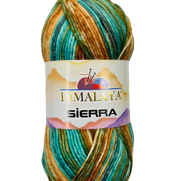 Himalaya Sierra cotton acrylic yarn skein, soft breathable gradient yarn with color changing design for knitting and crochet garments, COLOR 20708