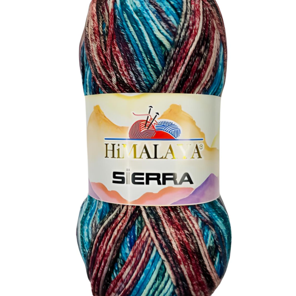 Himalaya Sierra cotton acrylic yarn skein, soft breathable gradient yarn with color changing design for knitting and crochet garments, COLOR 20709