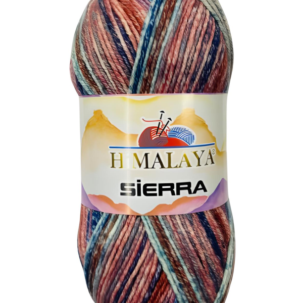 Himalaya Sierra cotton acrylic yarn skein, soft breathable gradient yarn with color changing design for knitting and crochet garments, COLOR 20710