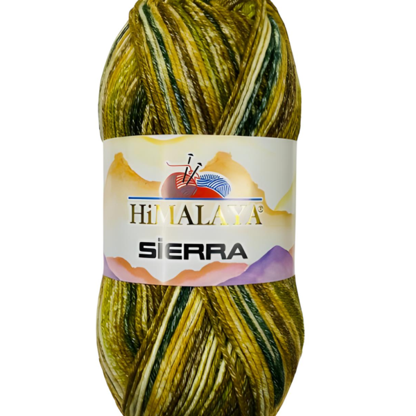 Himalaya Sierra cotton acrylic yarn skein, soft breathable gradient yarn with color changing design for knitting and crochet garments, COLOR 20711