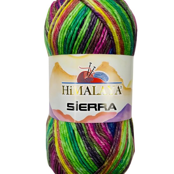 Himalaya Sierra cotton acrylic yarn skein, soft breathable gradient yarn with color changing design for knitting and crochet garments, COLOR 20713