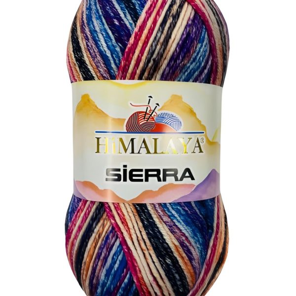 Himalaya Sierra cotton acrylic yarn skein, soft breathable gradient yarn with color changing design for knitting and crochet garments, COLOR 20714