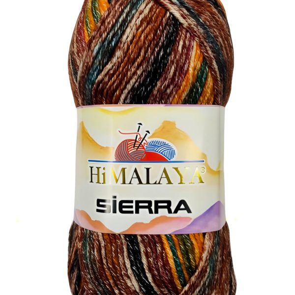Himalaya Sierra cotton acrylic yarn skein, soft breathable gradient yarn with color changing design for knitting and crochet garments, COLOR 20715