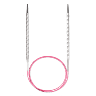 ADDI Unicorn Lace circular knitting needles 80 cm spiral structure pink cable
