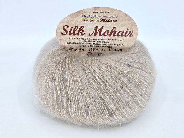 Midara Silk Mohair yarn skein close-up, fluffy kid mohair and mulberry silk blend