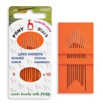 Pony Black Long Darners Needles size 9 nickel free sewing needles