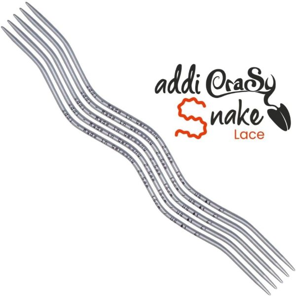 ADDI CraSy Snake lace double pointed knitting needles 15 cm grey anodized aluminium