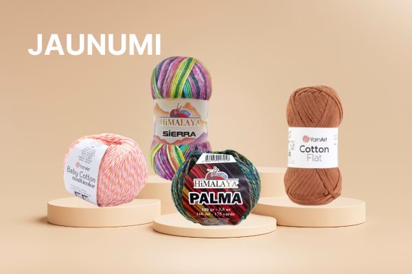 YarnArt un Himalaya dziju komplekts – Cotton Flat, Baby Cotton Multicolor, Palma un Sierra dzijas dažādās krāsās adīšanai un tamborēšanai