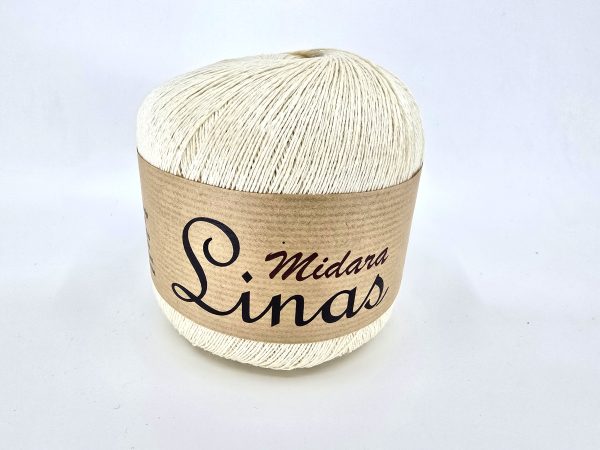 Midara Linas linen yarn skein, 100% linen lace yarn for summer knitting and crochet, color 025