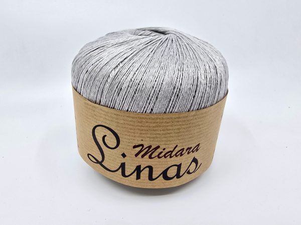 Midara Linas linen yarn skein, 100% linen lace yarn for summer knitting and crochet, color 315